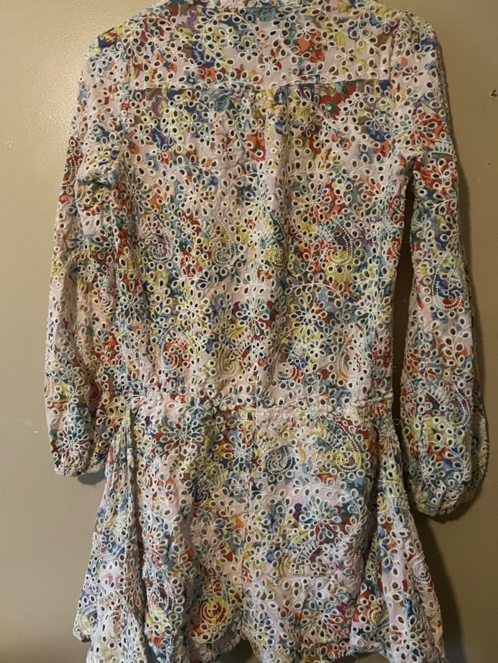 Mare mare Anthropologie Floral Eyelet Romper with Pastel Print boho chic revolve - Picture 9 of 9
